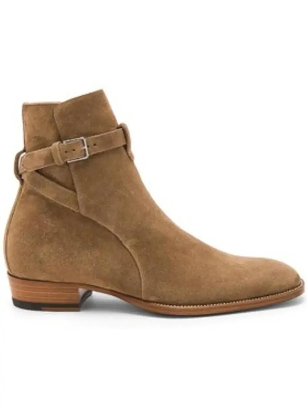 Saint Laurent Suede Wyatt Jodhpur Boots - Tobacco/Nut Suede - Picture 1 of 9
